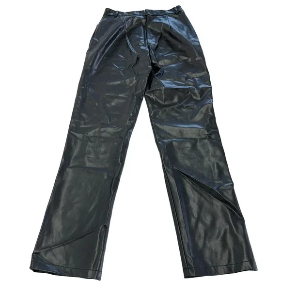 White‎ Fox Pants Womens Medium Black Faux Leather High Waisted Chic - Picture 4 of 9